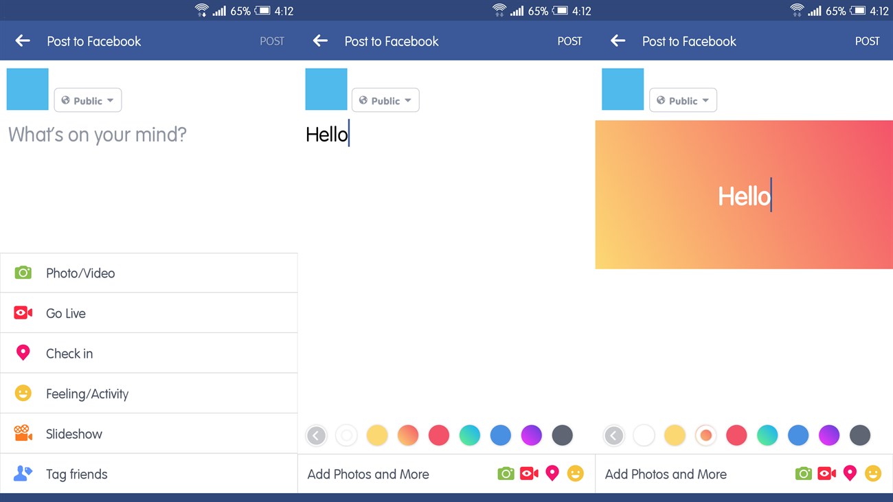 Facebook vừa có tính năng Đăng status với màu nền thú vị, bạn Đã thử chưa?