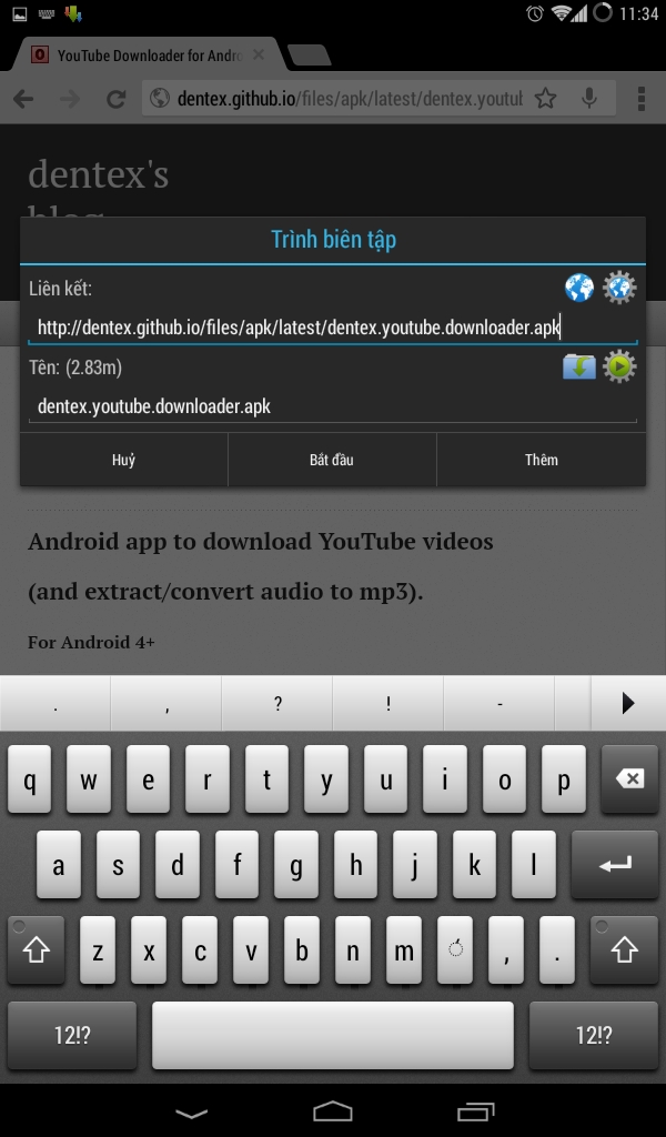 Trong bài viết này, tôi tải ứng dụng YouTube Downloader trực tiếp trên máy Android