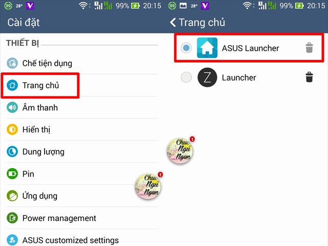 Trở về Launcher gốc ZenUI