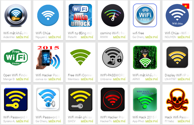 Các ứng dụng Hack WiFi