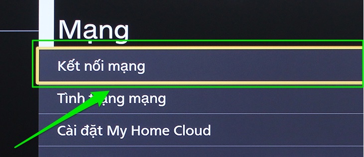 Chọn Kết nối mạng