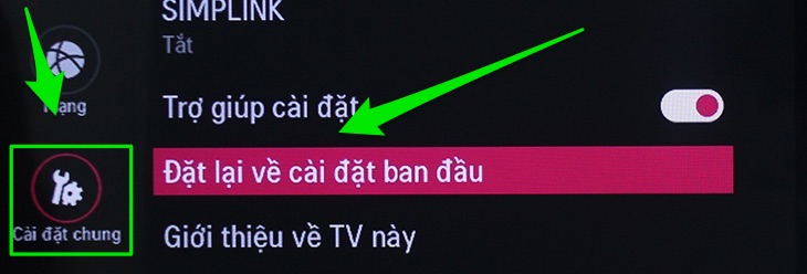 Chọn Đặt lại về cài đặt ban đầu