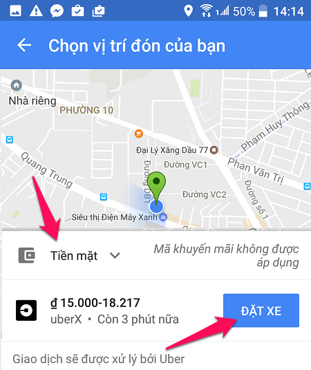 Google Maps hỗ trợ Uber, Grab