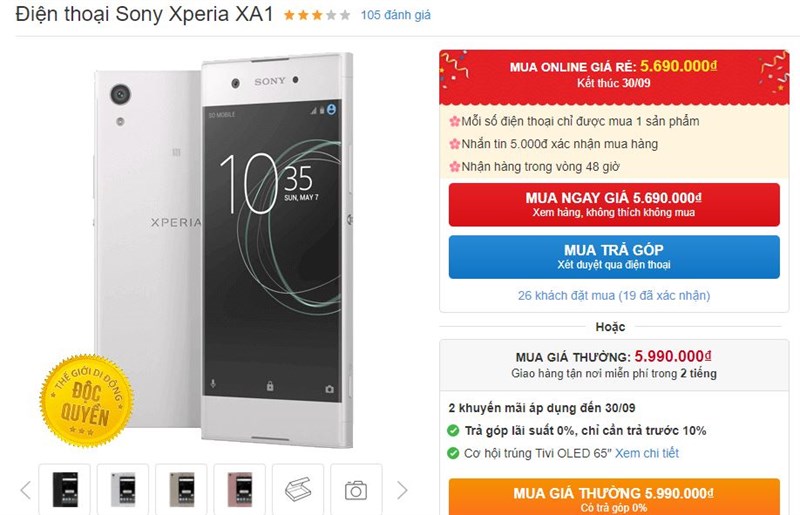 Sony Xperia XA1 camera 23MP, chạy Android 7.0 giảm giá - ảnh 2 Sony Xperia XA1 camera 23MP, chạy Android 7.0 giảm giá - ảnh 2