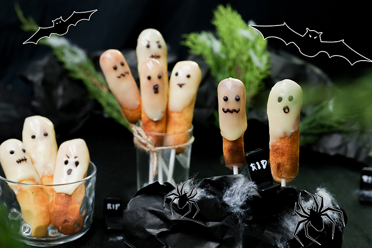 Cách làm bánh su que con ma cho lễ Halloween sắp tới