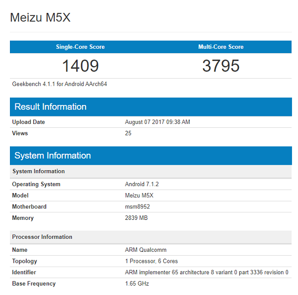 Meizu M5X tiếp tục rò rỉ: Snapdragon, 3GB RAM và chạy Android 7.1.2 - ảnh 2 Meizu M5X tiếp tục rò rỉ: Snapdragon, 3GB RAM và chạy Android 7.1.2 - ảnh 2
