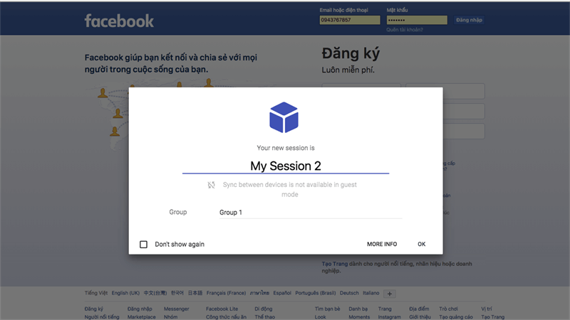 hướng dẫn đăng nhập nhiều tài khoản Facebook