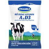 Sữa tiệt trùng Vinamilk không đường bịch 220ml