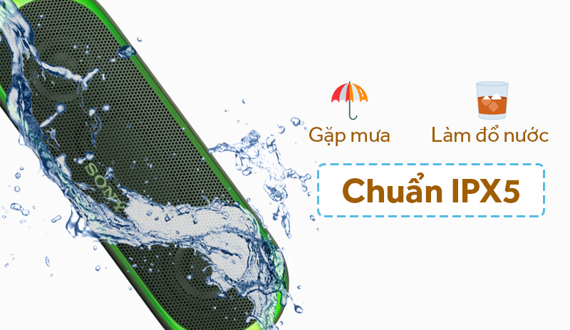 Khả năng chống thấm nước chuẩn IPX5 Khả năng chống thấm nước chuẩn IPX5