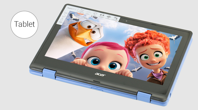 Acer R3 131T N3060 - Xoay 360 độ tùy vào nhu cầu sử dụng