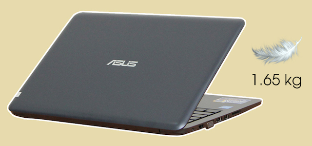Asus E402SA N3060 - Máy được gia công với màu xanh, tạo sự khác biệt với màu đen truyền thống