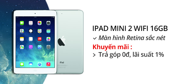 Máy tính bảng iPad Mini 2 Retina 16G/Wifi