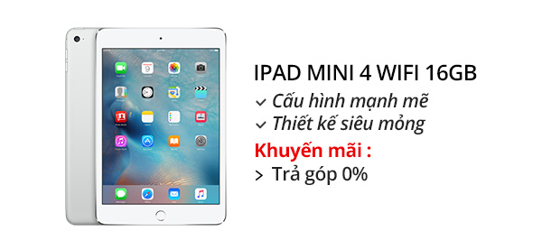 Máy tính bảng iPad Mini 4 Wifi 16GB
