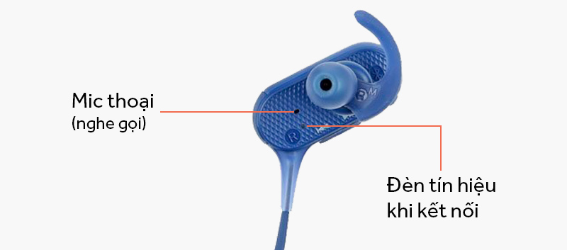 Tai nghe Bluetooth Sony MDR-XB50BS - Các nút ấn trên tai nghe
