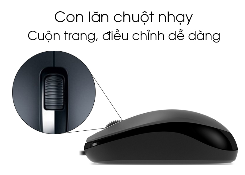Chuột có dây Genius DX-125 - Con lăn chuột nhạy, click chuột chính xác Chuột có dây Genius DX-125 - Con lăn chuột nhạy, click chuột chính xác