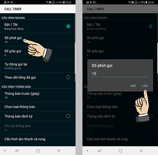 Bước 3: Chọn số phút giới hạn.