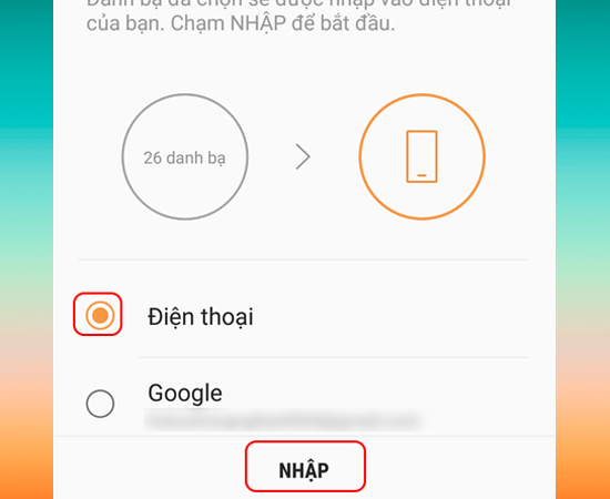 Chọn vị trí cần lưu