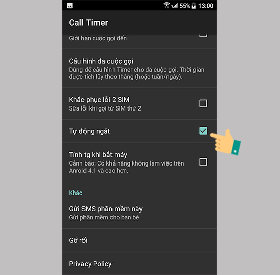 giới hạn thời gian cuộc gọi