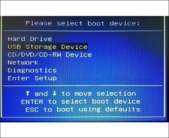 chọn Boot từ USB