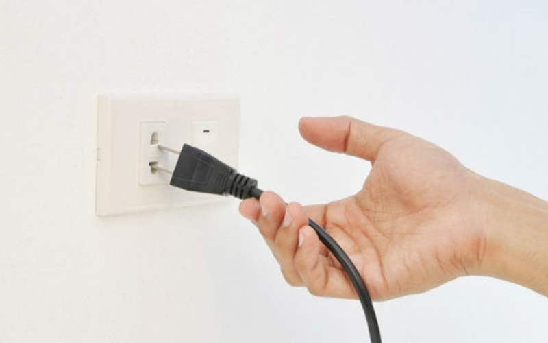 Unplug the power cord for safety
