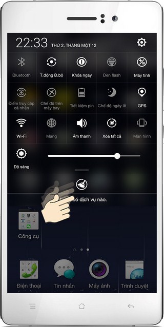 Thao tác bật tắt nhanh các tính năng trên Oppo R5