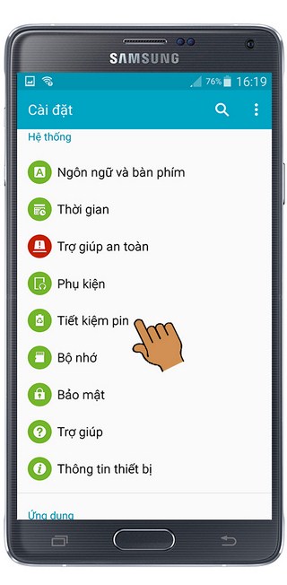 Kích hoạt chế độ sạc nhanh trên Samsung Galaxy Note 4