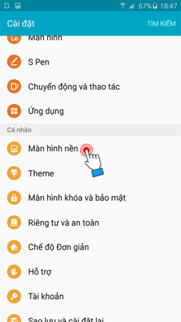 Thay đổi hình nền Samsung Galaxy Note 5