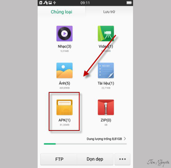 Go to the file manager for Oppo tool installation
