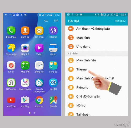 Thay đổi giao diện đẹp cho Samsung Galaxy J3