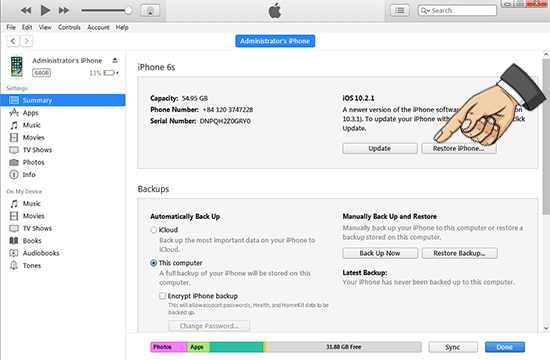 Đây là cách cài đặt lại iPhone bằng iTunes như lúc mới mua - Fptshop.com.vn